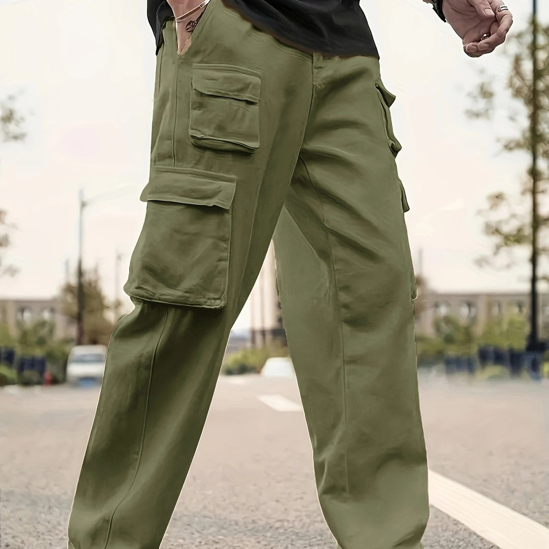 Herren Relaxed-Fit Utility-Cargohose mit großen Klappfächern und elastischem Beinabschluss Echo Archiv