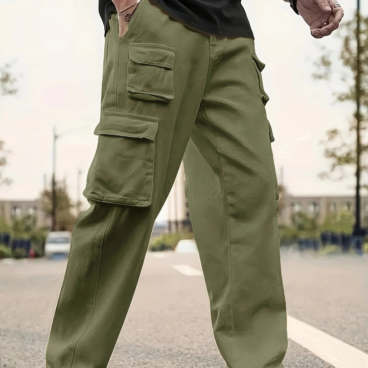 Herren Relaxed-Fit Utility-Cargohose mit großen Klappfächern und elastischem Beinabschluss Echo Archiv