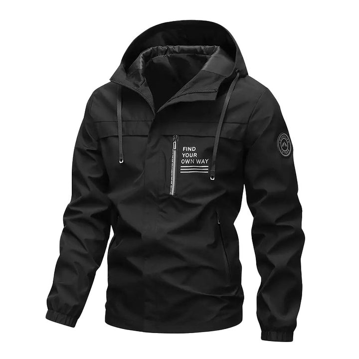 Herren Windbreaker Jacke mit hochschließendem Kragen und praktischen Taschen Echo Archiv