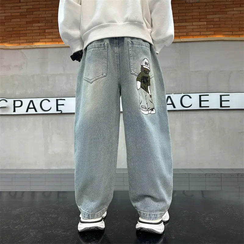Unisex lässige weite Denim-Hose mit einzigartiger Grafik Echo Archiv