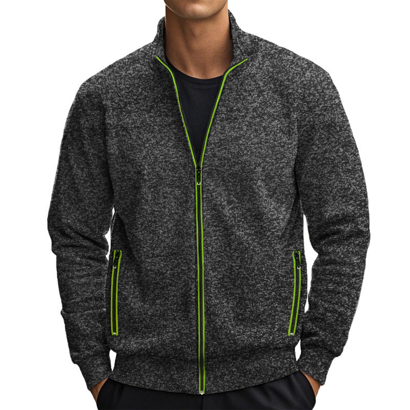 Herren Fleecejacke mit modernem Stehkragen und praktischen Taschen Echoarchiv