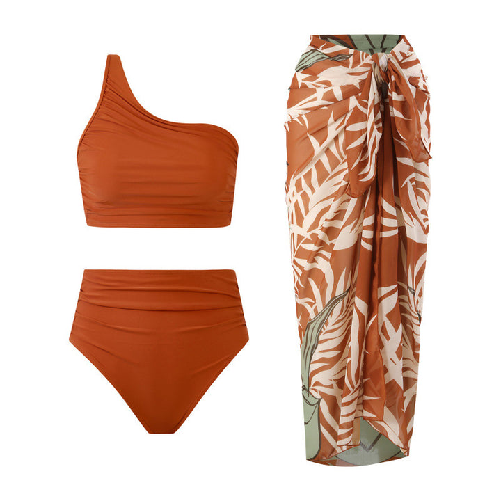 Damen Bikini-Set mit elegantem asymmetrischen Oberteil und hohem Taillenslip Echo Archiv