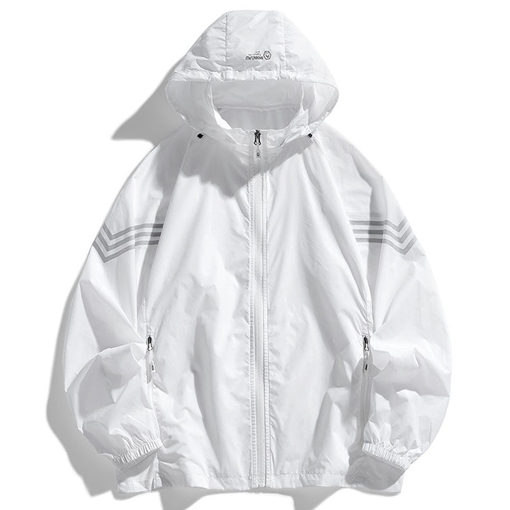 Herren Leichte Windbreakerjacke mit Kapuze und praktischen Taschen Echo Archiv