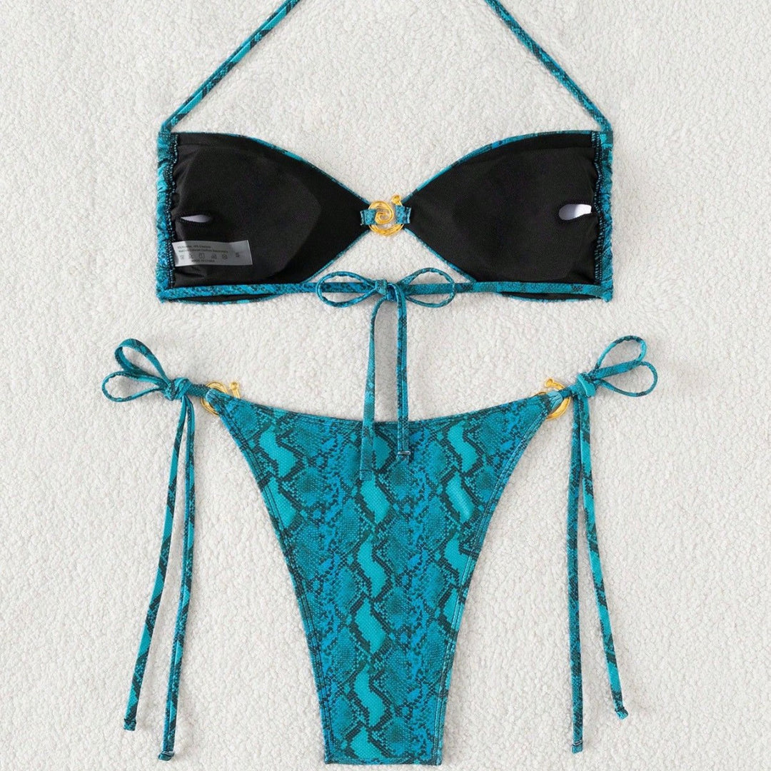 Damen Triangel-Bikini mit floralem Motiv und verstellbaren Trägern Echo Archiv