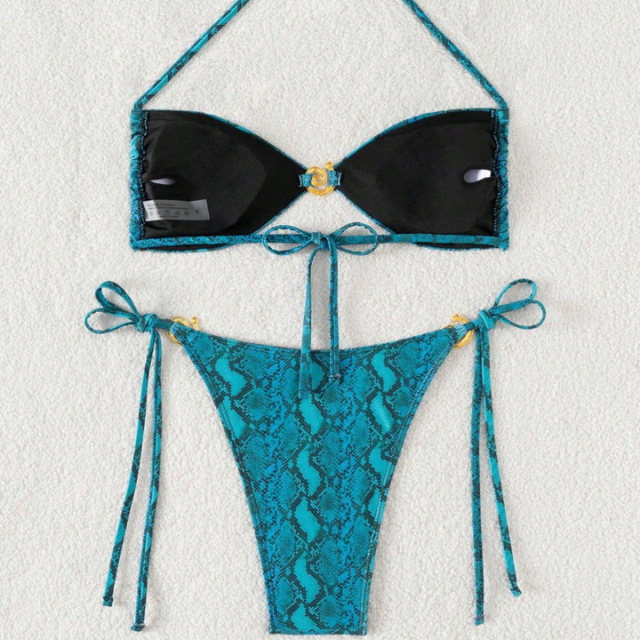 Damen Triangel-Bikini mit floralem Motiv und verstellbaren Trägern Echo Archiv