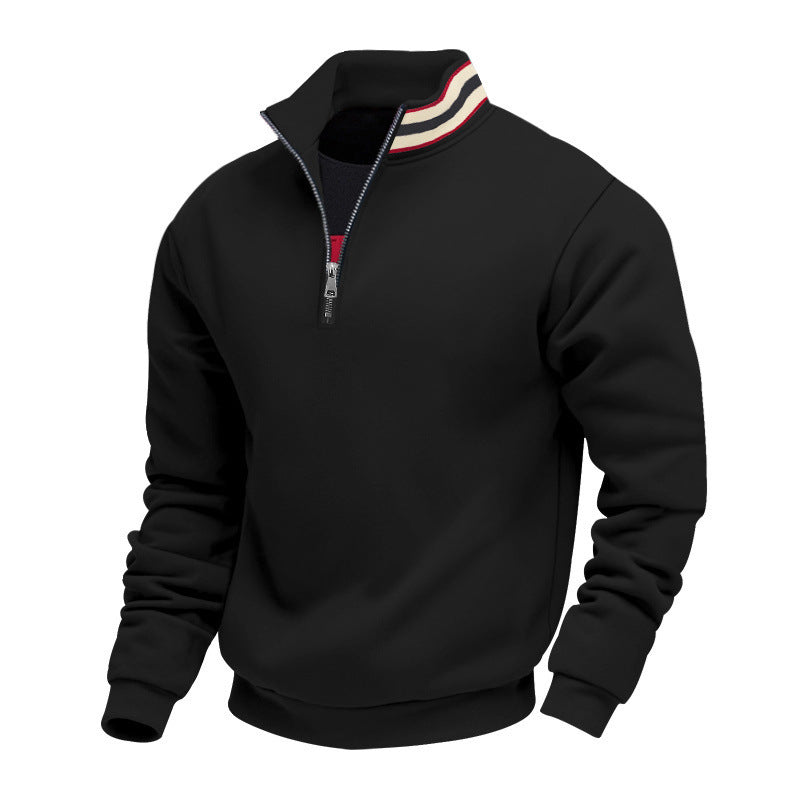 Herren nan Halbzip-Sweatshirt mit sportivem Ringkragen und weichem Fleece-Innenfutter Echo Archiv