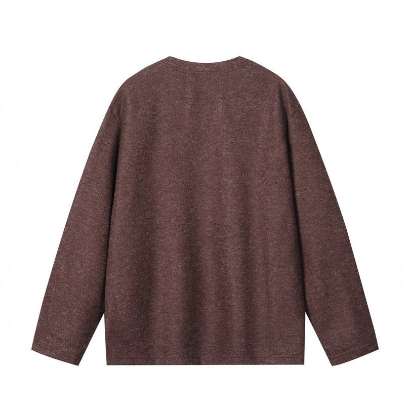 Herren Oversize Sweatshirt mit V-Ausschnitt und melierter Struktur Echo Archiv