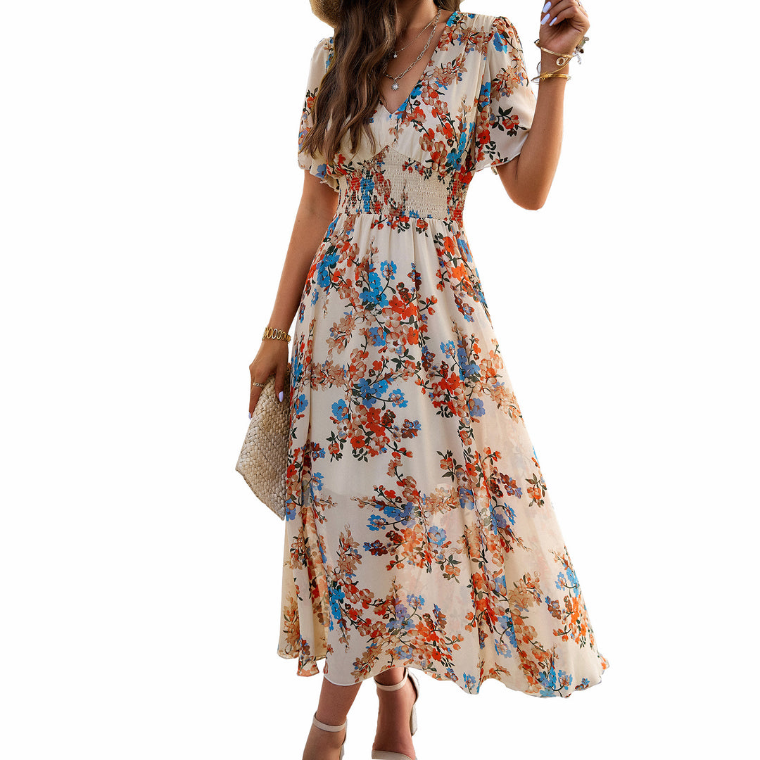 Damen Maxikleid mit schwingendem Rock und romantischem Blumenmuster Echo Archiv