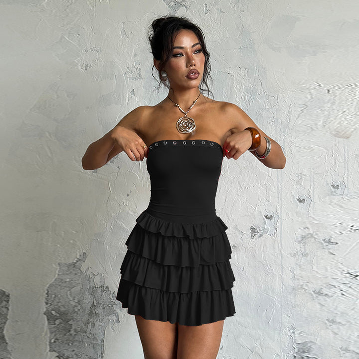 Damen Rüschensommerkleid mit schulterfreiem Design Echo Archiv