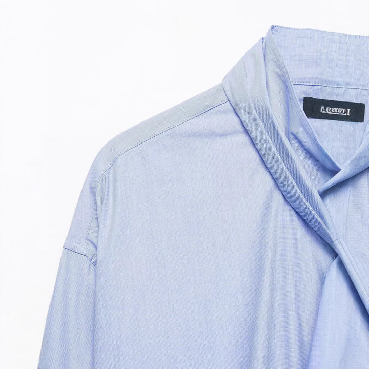 Damen Bluse mit Schleifenkragen und oversized Boxy‑Schnitt Echoarchiv