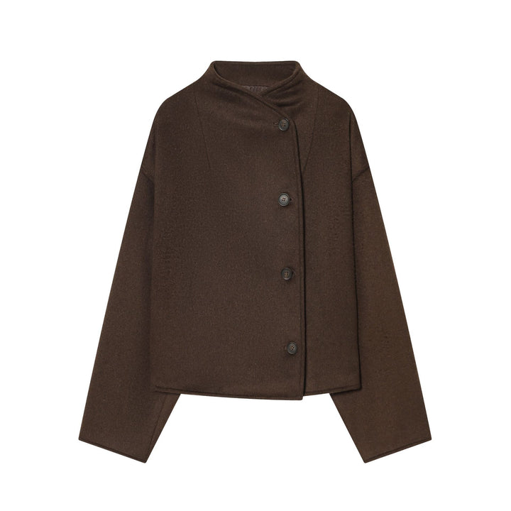 Damen nan kurzes Wollcape mit asymmetrischer Knopfleiste Echo Archiv