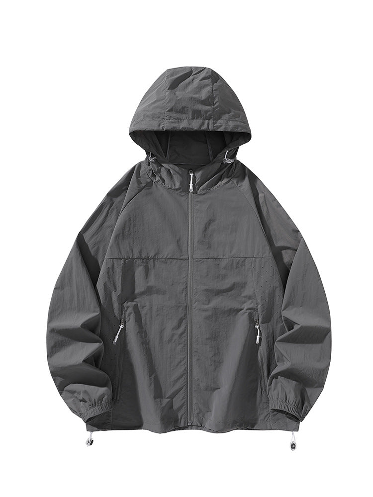 Herren leichte Regenjacke mit praktischen Reißverschlusstaschen Echoarchiv