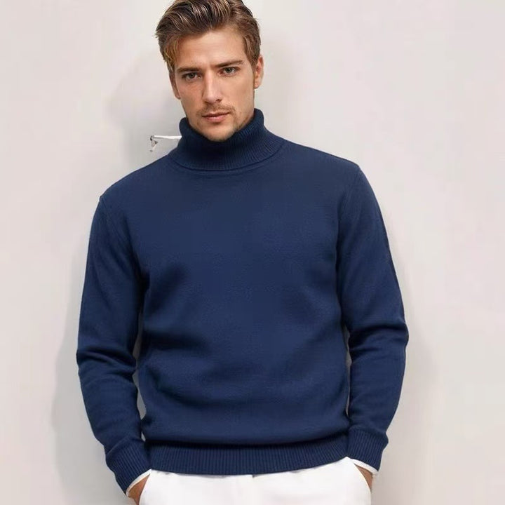 Herren nan feinstrick Rollkragenpullover mit schmaler Silhouette und gerippten Bündchen Echo Archiv