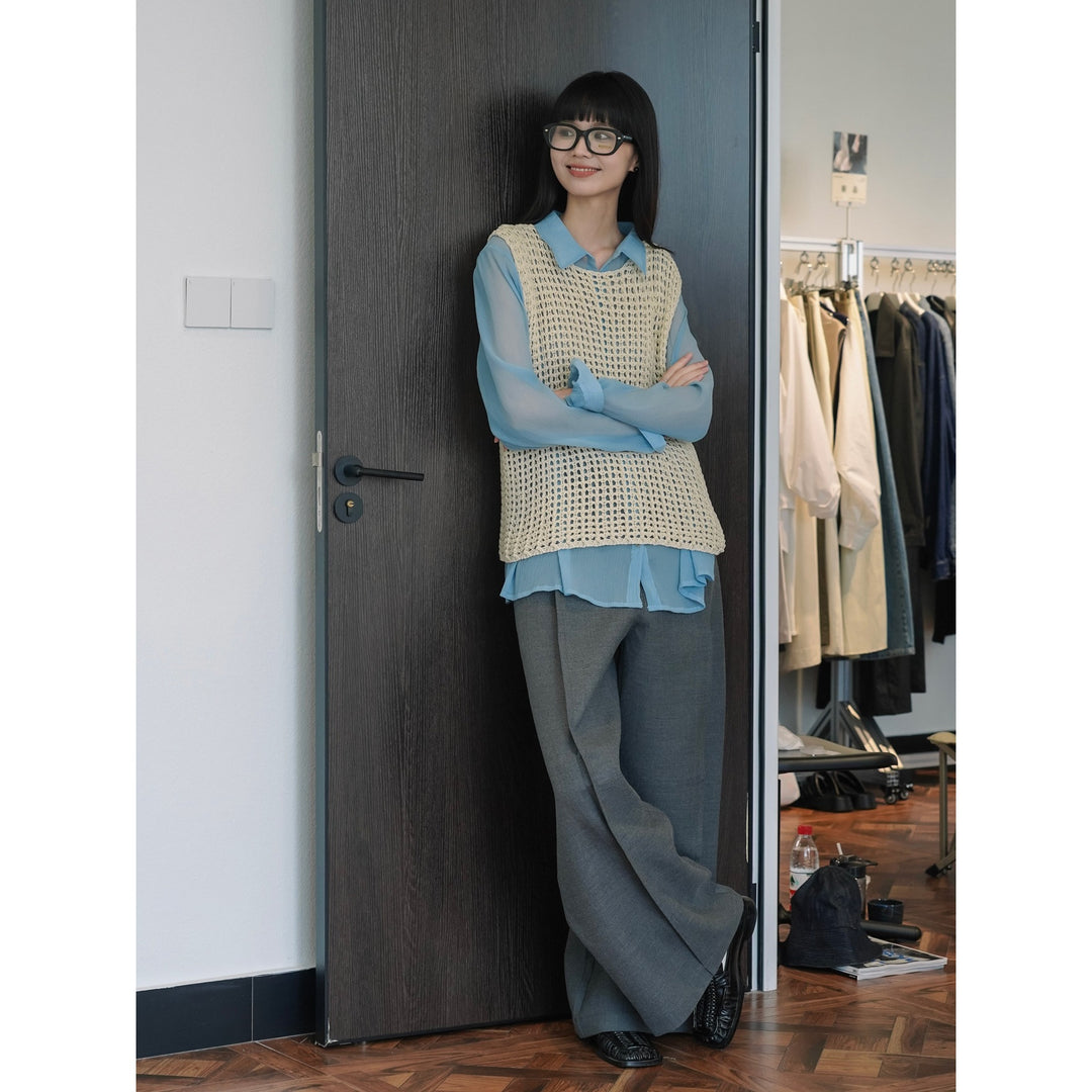 Damen Gehäkelte Grobstrick‑Weste im Layering‑Stil aus Baumwollmix Echoarchiv