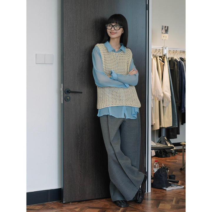 Damen Gehäkelte Grobstrick‑Weste im Layering‑Stil aus Baumwollmix Echoarchiv