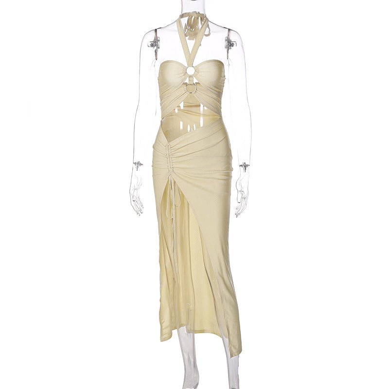 Damen elegantes Maxikleid mit Halterneck und raffiniertem Design Echo Archiv