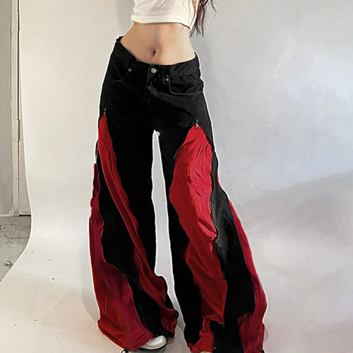 Damen Urban Flared-Hosen mit Kontrastdetails Echo Archiv