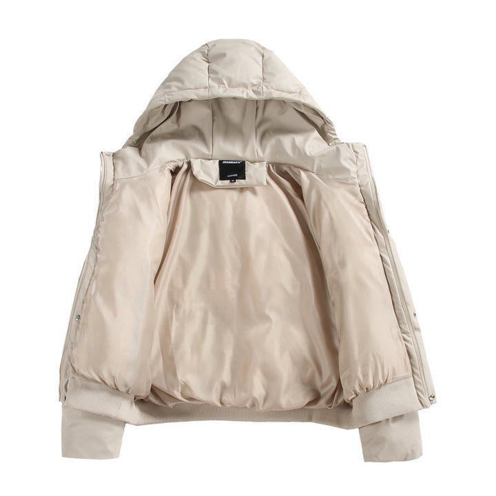 Damen Gekürzte Isolierende Pufferjacke im Boxy‑Cut mit Volumen‑Kapuze, Stehkragen und Rippbund Echo Archiv