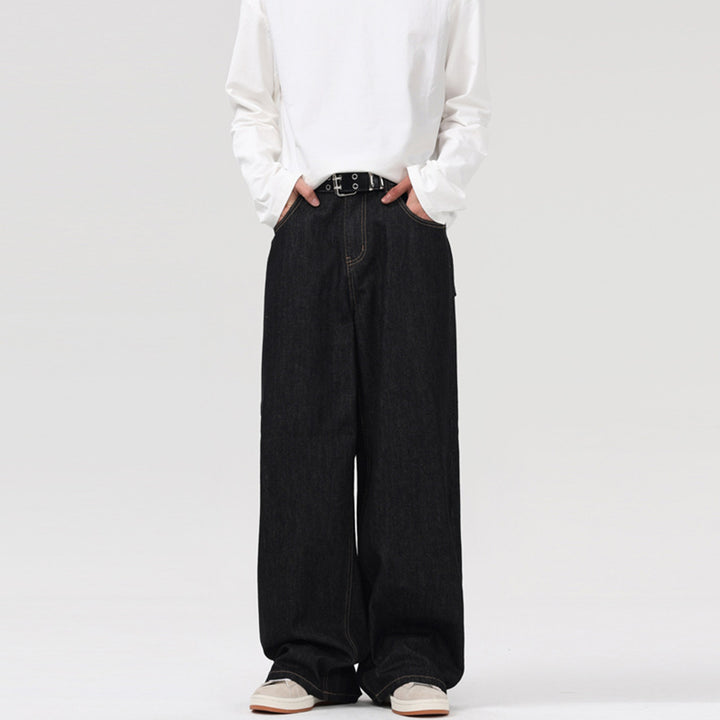 Herren Ultraweite Denim‑Palazzo‑Hose mit geradem Bein und Clean‑Minimal Silhouette Echo Archiv