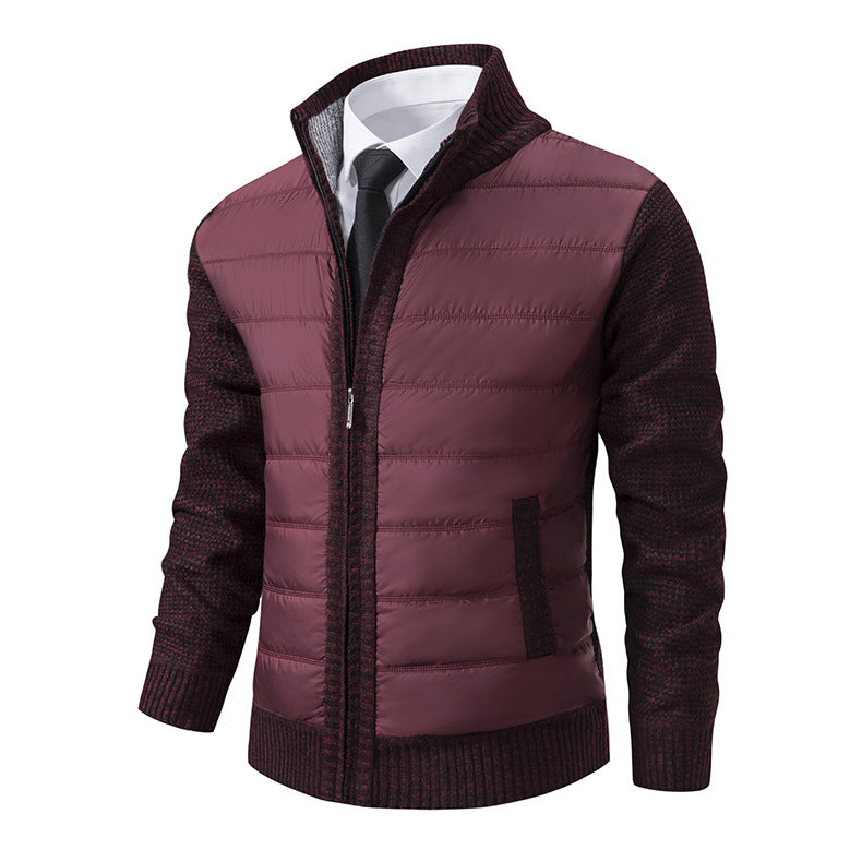 Herren nan gesteppte Hybrid-Strickjacke mit Stehkragen Reißverschluss und Eingrifftaschen Echo Archiv