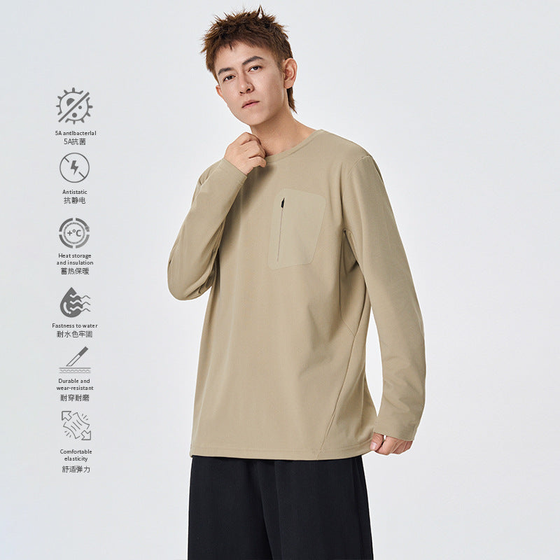 Herren Funktions-Langarmshirt mit Brust-Reißverschlusstasche und atmungsaktivem Performance-Jersey Echo Archiv