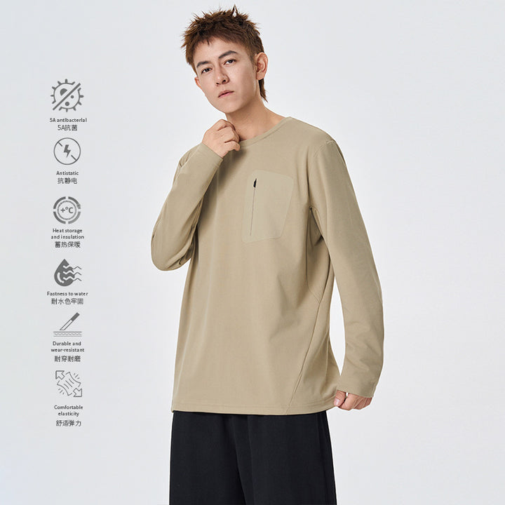 Herren Funktions-Langarmshirt mit Brust-Reißverschlusstasche und atmungsaktivem Performance-Jersey Echo Archiv