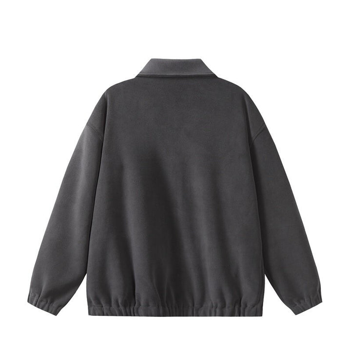 Unisex Fleece‑Blousonjacke im Boxy‑Cut mit Hemdkragen, durchgehendem Reißverschluss und elastischem Saum Echoarchiv