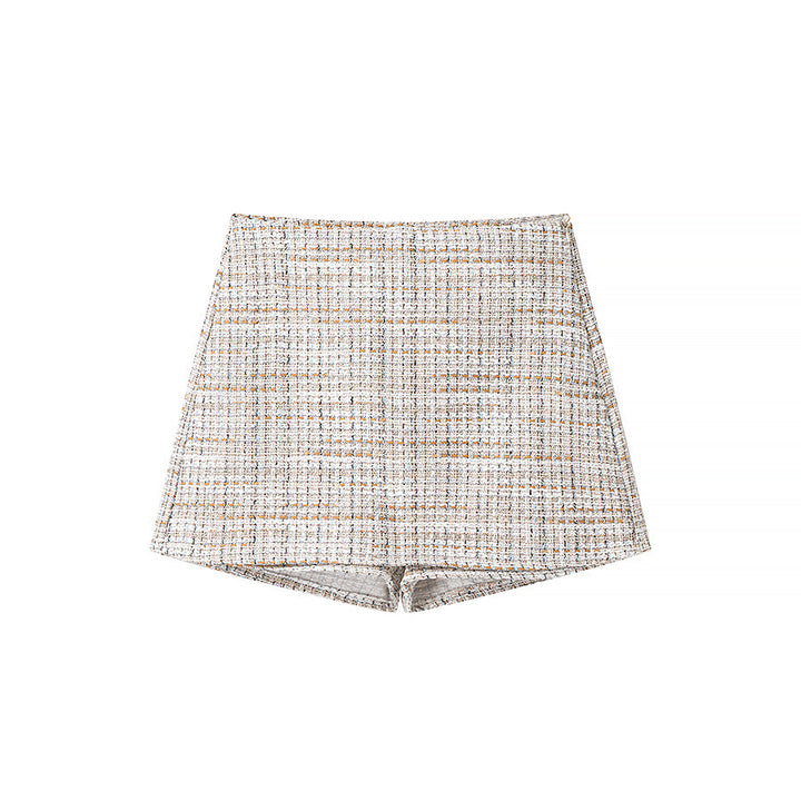 Damen tailliertes Bouclé‑Tweed Zweiteiler‑Set mit Doppelreiher‑Blazer und A‑Linien‑Shorts – Valéne