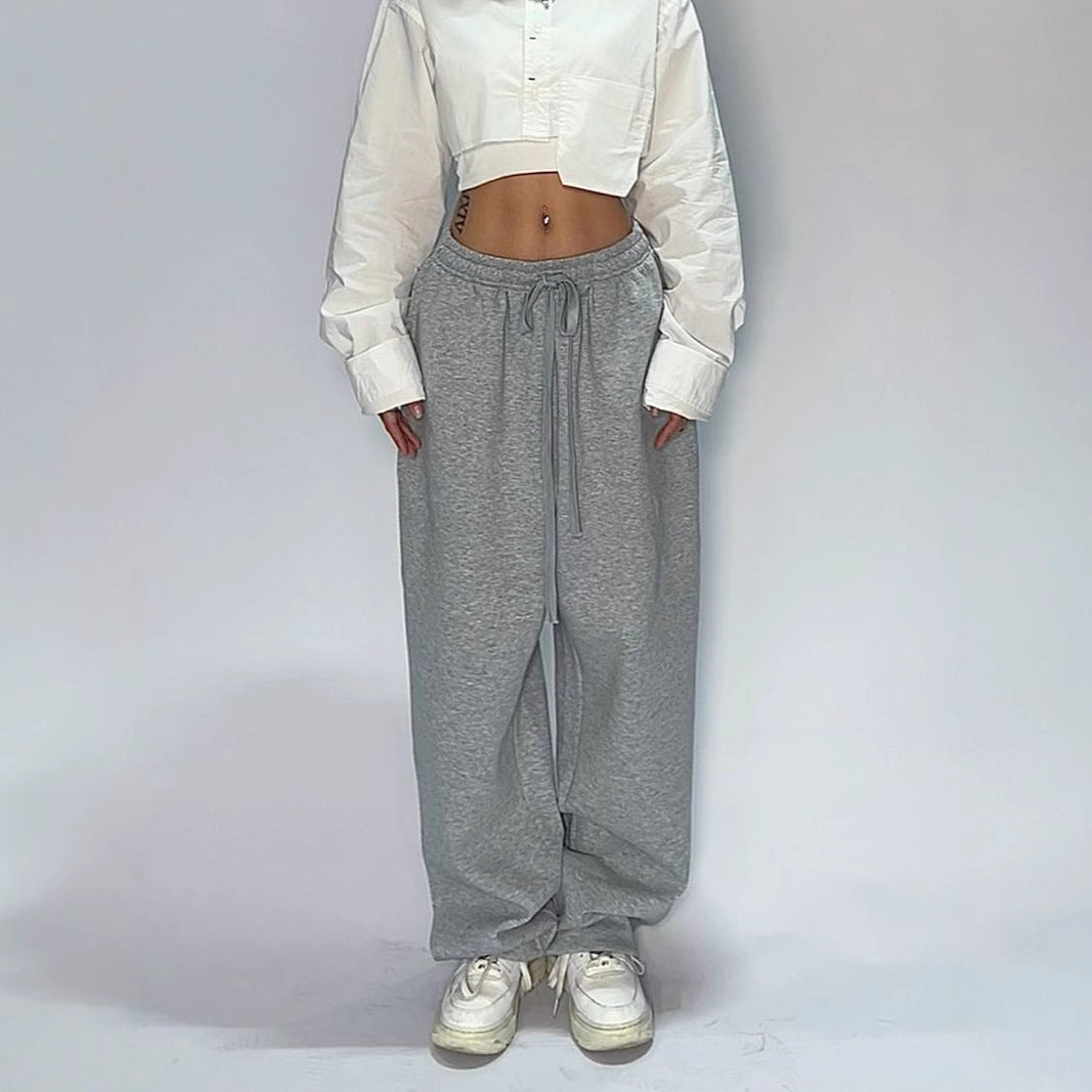 Damen nan weit geschnittene Loungehose mit hohem Bund extra weitem Bein und Tunnelzug Echo Archiv