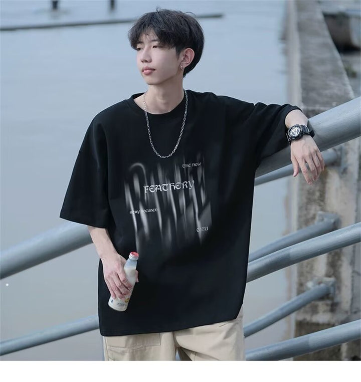 Herren Übergrößes T-Shirt mit kreativem Druck Echoarchiv