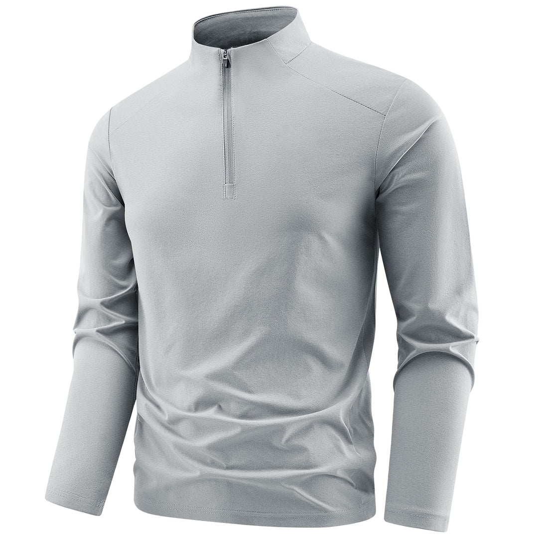 Herren Langarm-Performance-Halbzip-Trainingsshirt mit Stehkragen und atmungsaktivem Funktionsmaterial Echoarchiv