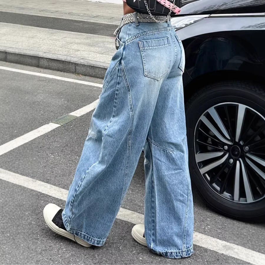 Damen Baggy-Denimhose mit markanten Nahtpaneelen und extra weitem Wide‑Leg Echo Archiv