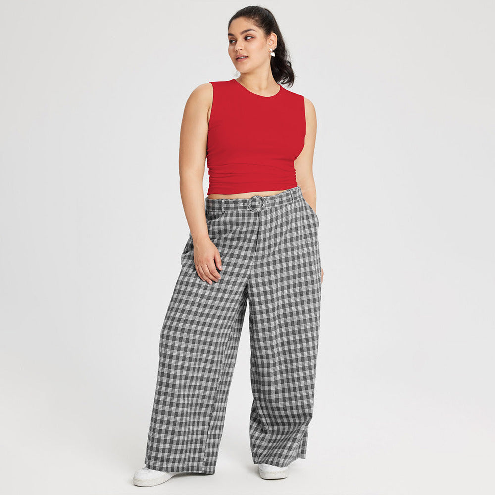 Damen weit geschnittene Karottenhose mit dekorativer Gürtel-Detail Echo Archiv