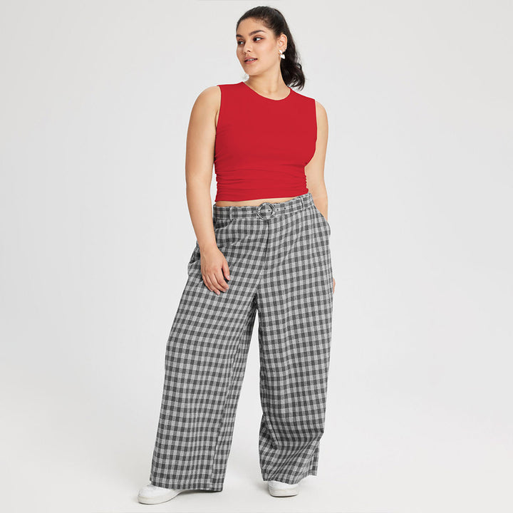 Damen weit geschnittene Karottenhose mit dekorativer Gürtel-Detail Echo Archiv