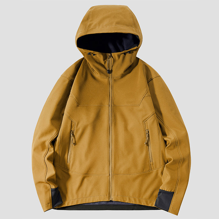 Herren Softshell Outdoorjacke mit winddichter, atmungsaktiver Membran und verstellbarer Kapuze Echo Archiv