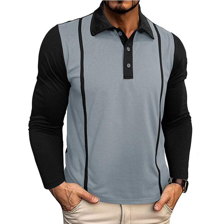 Herren Poloshirt mit langen Ärmeln und sportlichem Design Echoarchiv