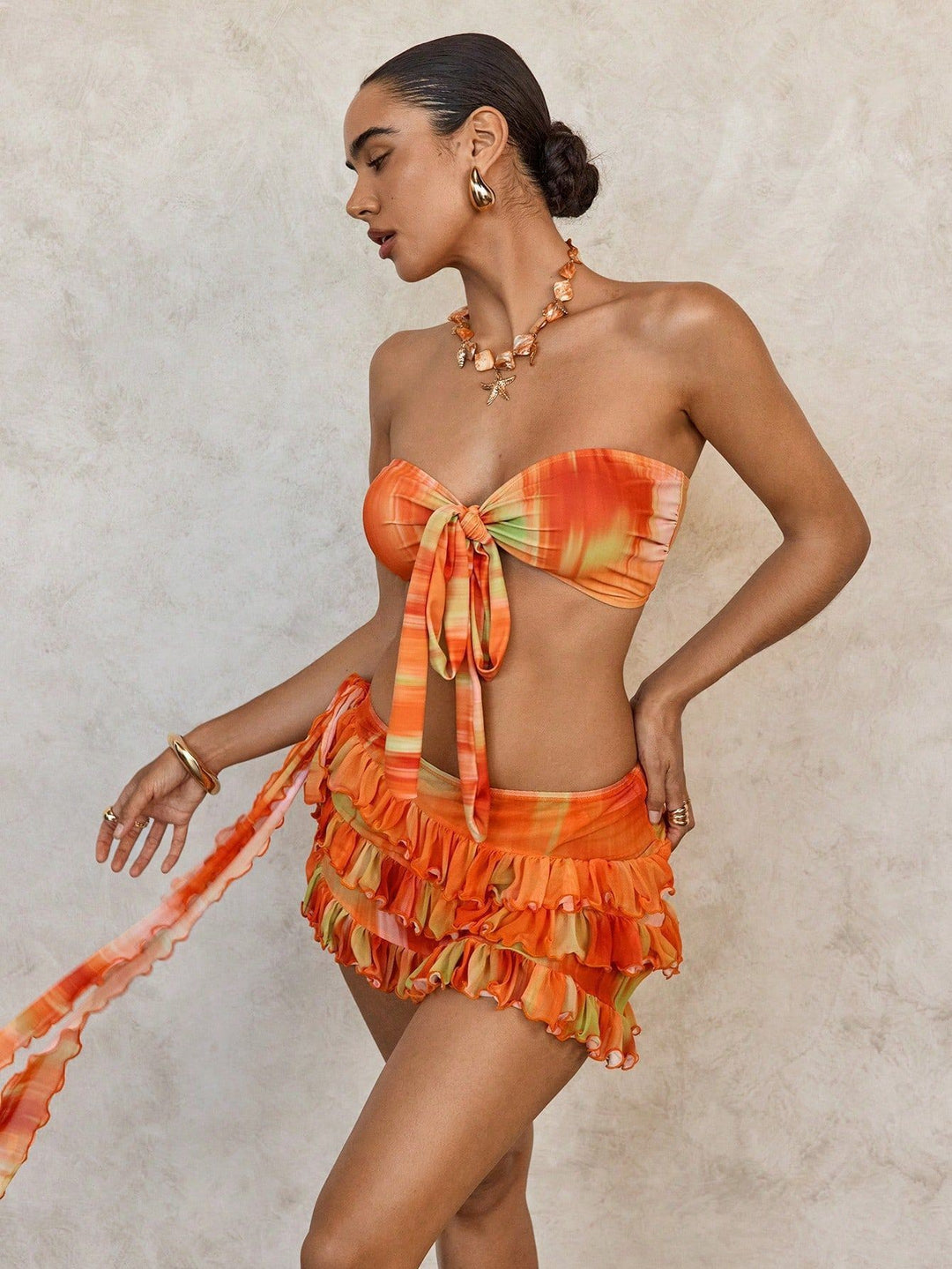 Damen Bandeau-Bikini mit modischen Rüschendetails Echo Archiv