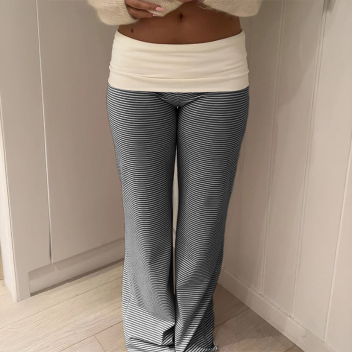 Damen nan weite Palazzo-Loungehose mit hohem Bund und elastischem Comfort-Stretch Echo Archiv