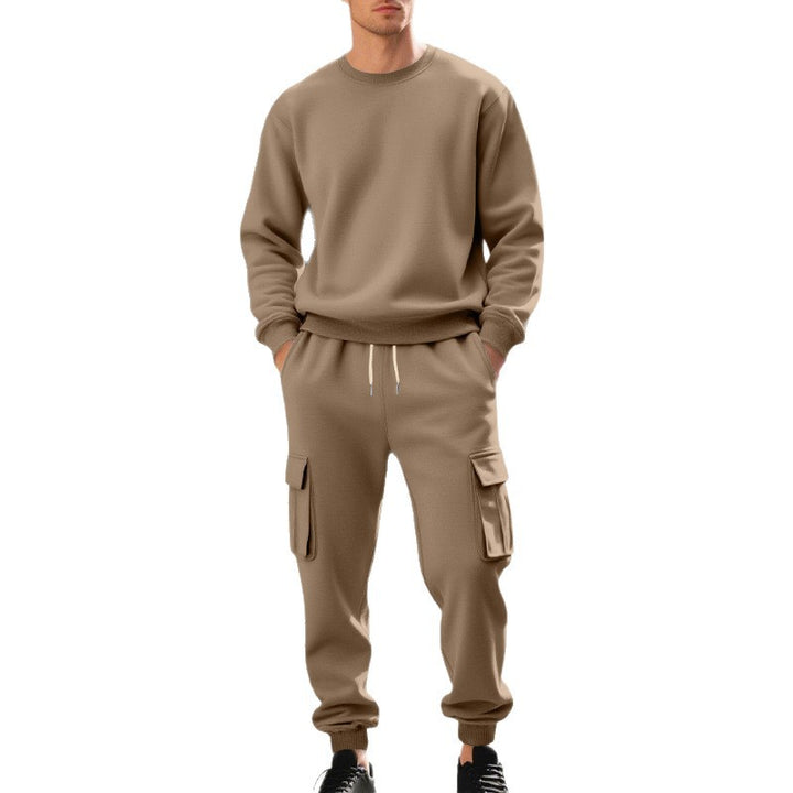 Herren Utility-Cargo-Jogger aus French Terry mit Mehrfachklappen & Tunnelzug – Bravaro