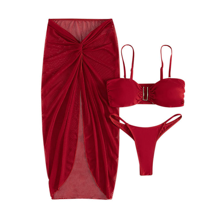 Damen Bikiniset mit Wickelrock und eleganter Detail Echo Archiv