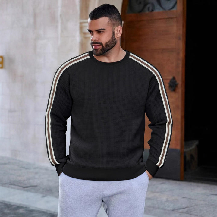 Herren Sportlicher Sweatshirt mit strukturierter Oberfläche und modernen Streifen Echoarchiv