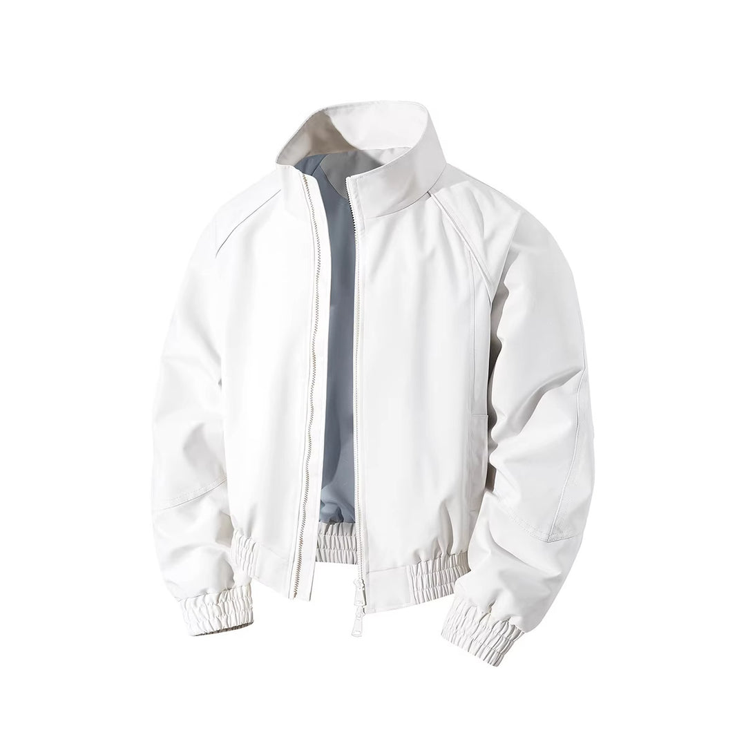 Leichte Windjacke für Herren mit hohem Kragen, Zwei-Wege-Reißverschluss und elastischem Kordelzug in der Taille – Brevano