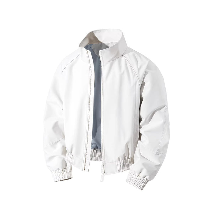 Leichte Windjacke für Herren mit hohem Kragen, Zwei-Wege-Reißverschluss und elastischem Kordelzug in der Taille – Brevano