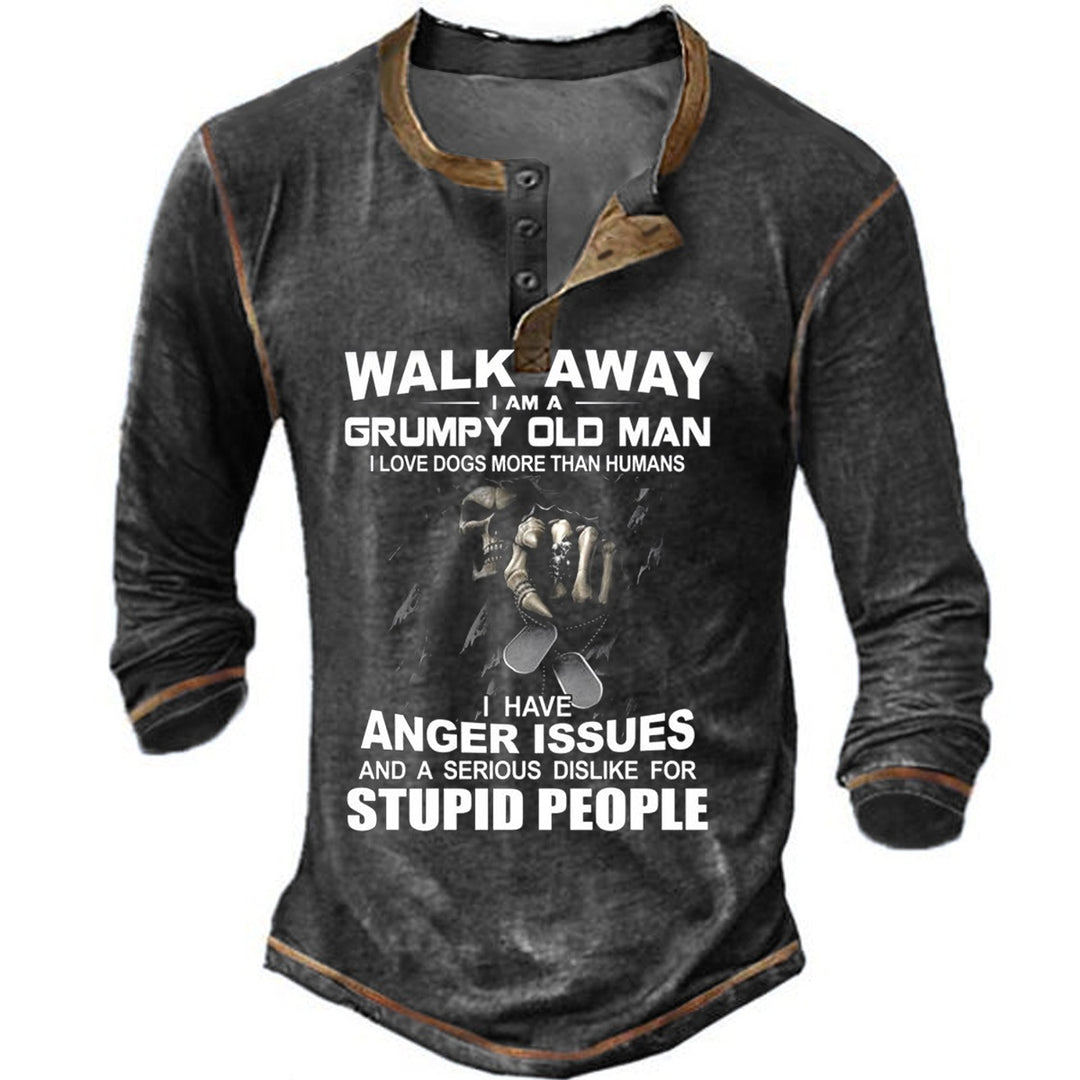Herren Langarmshirt mit originellem Spruchdesign Echoarchiv