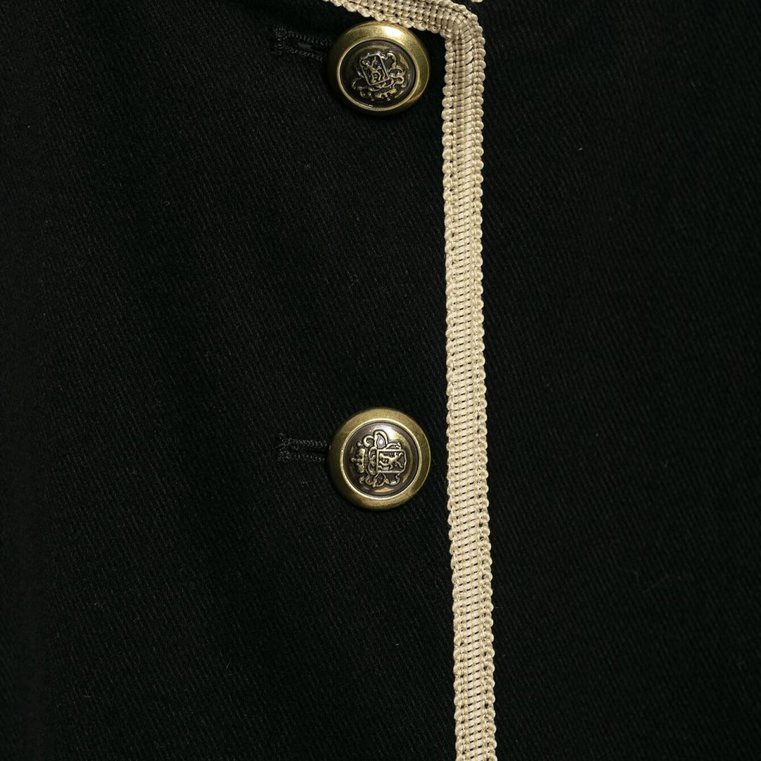 Damen Cropped Kurzblazer mit Stehkragen, Zierpaspel und Medaillonknöpfen Echoarchiv