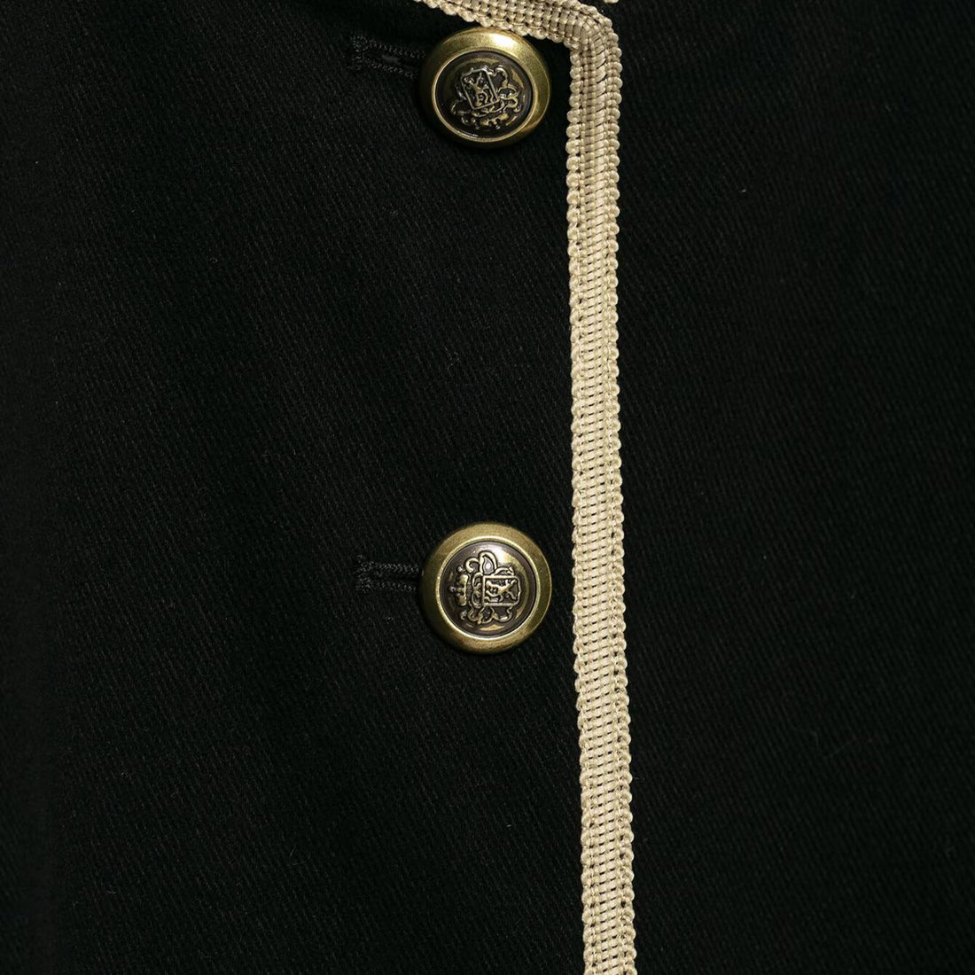 Damen Cropped Kurzblazer mit Stehkragen, Zierpaspel und Medaillonknöpfen Echoarchiv