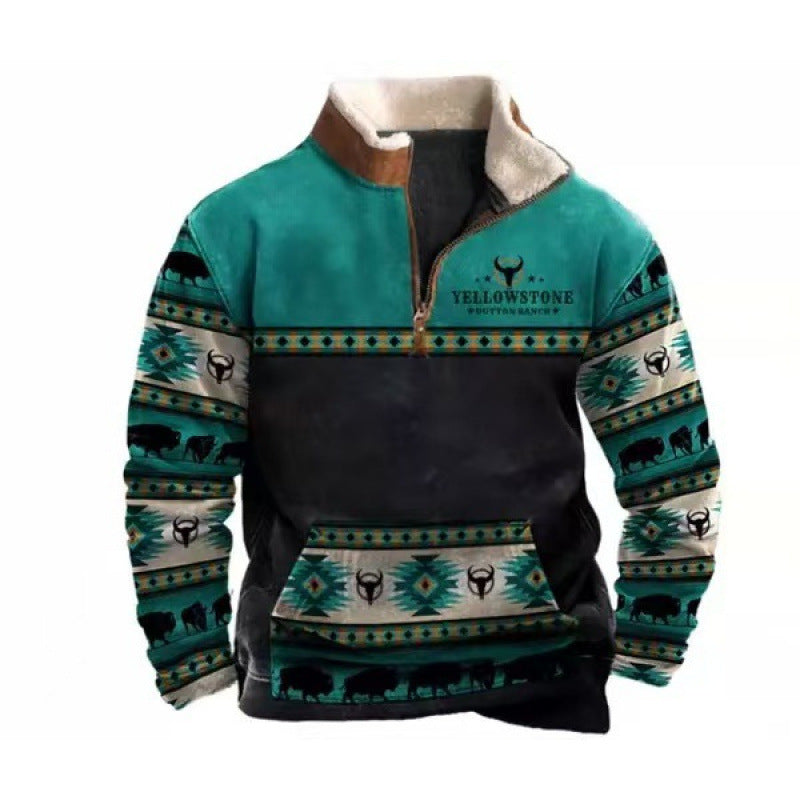 Herren Modischer Hoodie mit Kapuze und maritimem Druck Echoarchiv