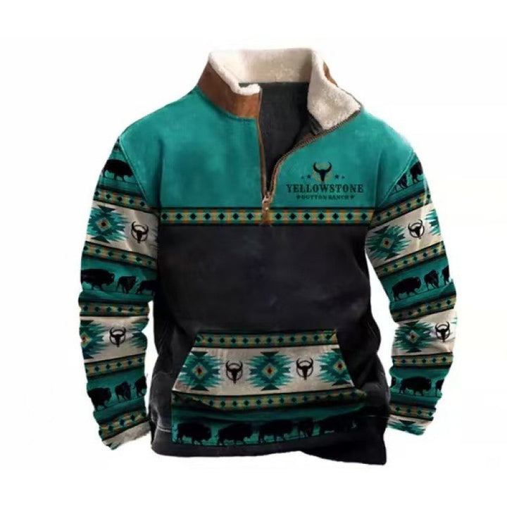 Herren Modischer Hoodie mit Kapuze und maritimem Druck Echoarchiv