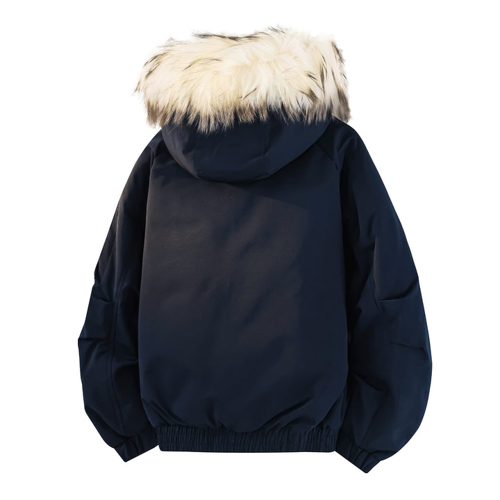 Herren Modische Winterjacke mit abnehmbarem Kunstfellkragen Echoarchiv