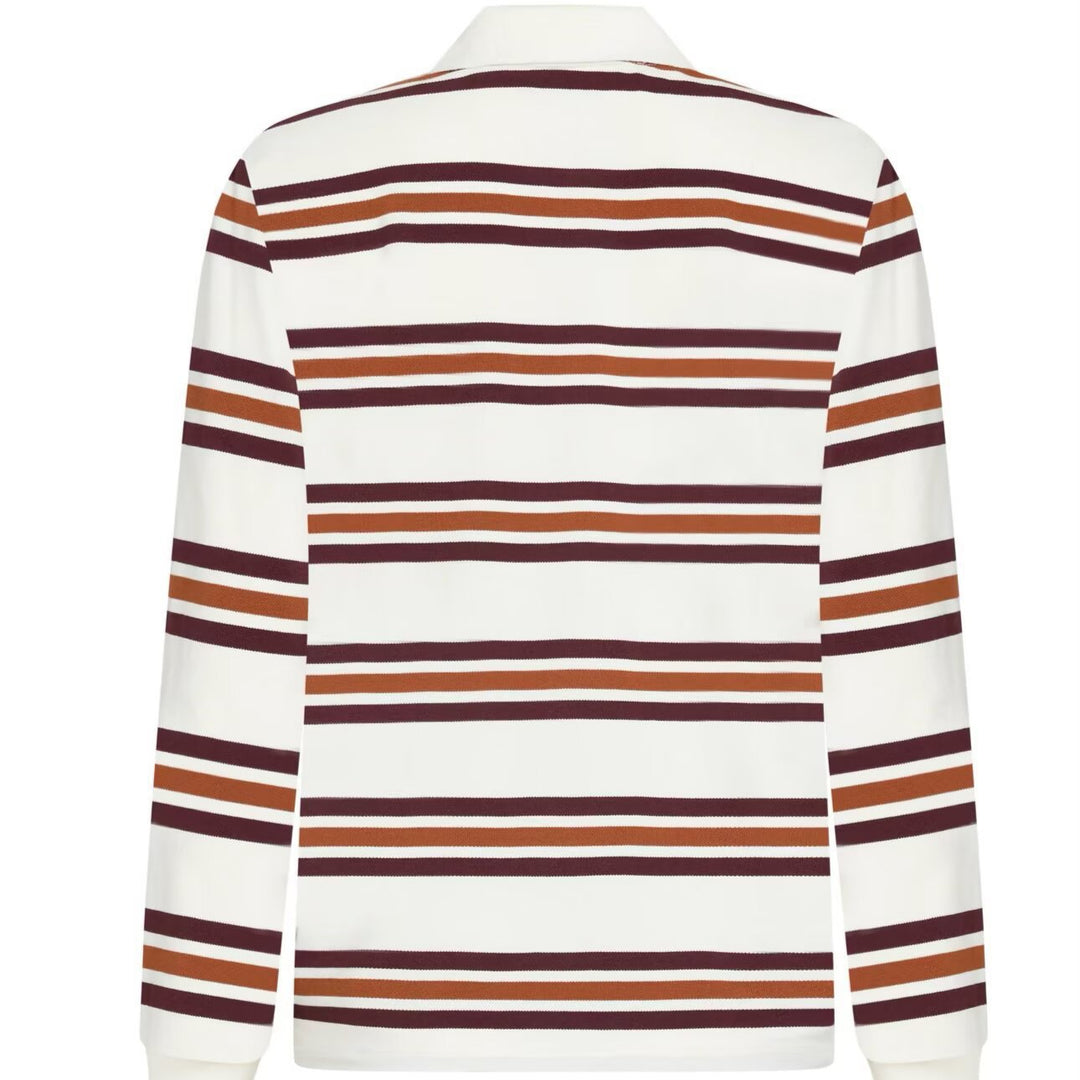 Damen Gestreiftes Rugby-Polo-Shirt im Oversize-Schnitt mit Holzknopfdetails Echoarchiv